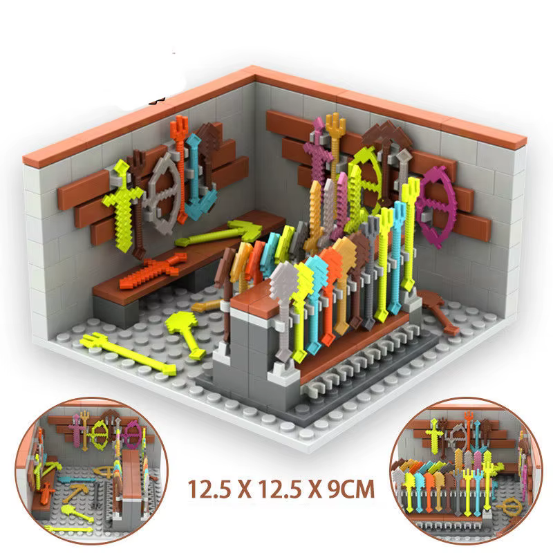 Blocs de Construction créatifs de la série My World, boîte d'armes MOC, accessoires, ensemble de blo