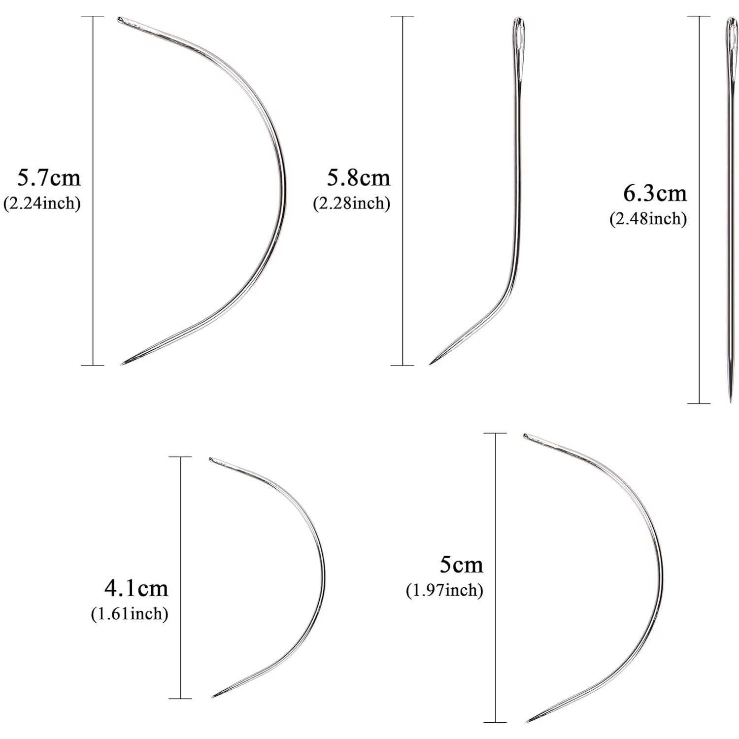 Aiguilles incurvées en acier inoxydable, Type C I L, pour la fabrication de perruque, en dentelle, a