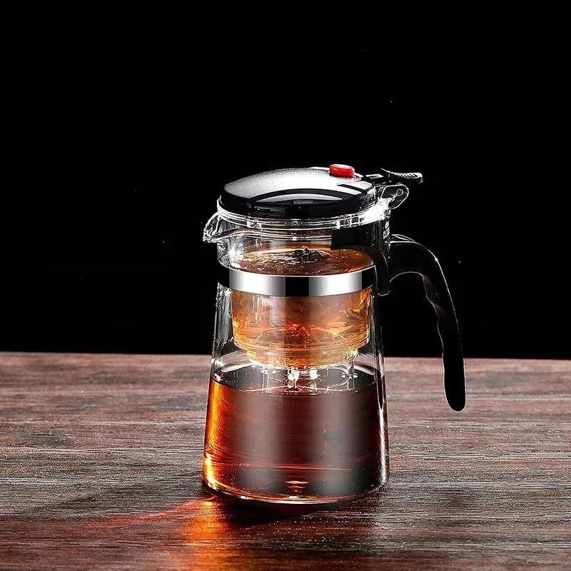 Théière en verre de 500ml à 1000ml, bouilloire de grande capacité, filtre de séparation d'eau et de 