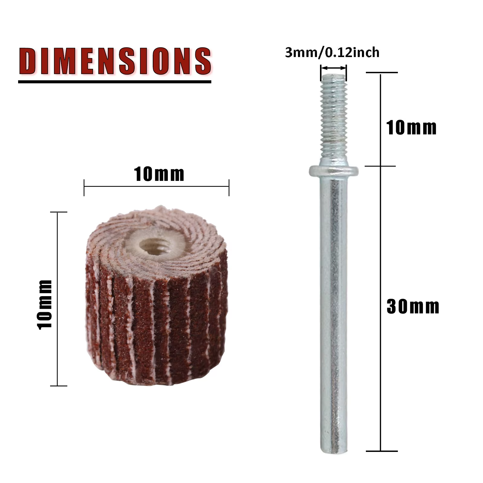 Roues de ponçage à lamelles de 10mm, 23 pièces, pour accessoires Dremel, meuleuse, ponceuse à clapet