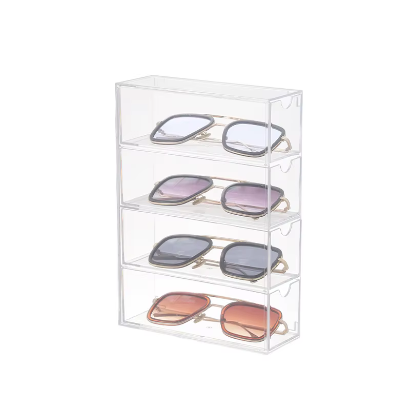 Boîte de rangement de lunettes de soleil, organisateur de lunettes en acrylique, tiroir de rangement