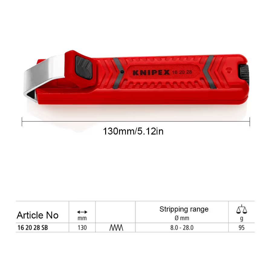 Knipex-Outil de dénudage de câble, dénudeur de gaine, 8mm-28mm pour dénuder toutes les directions ro
