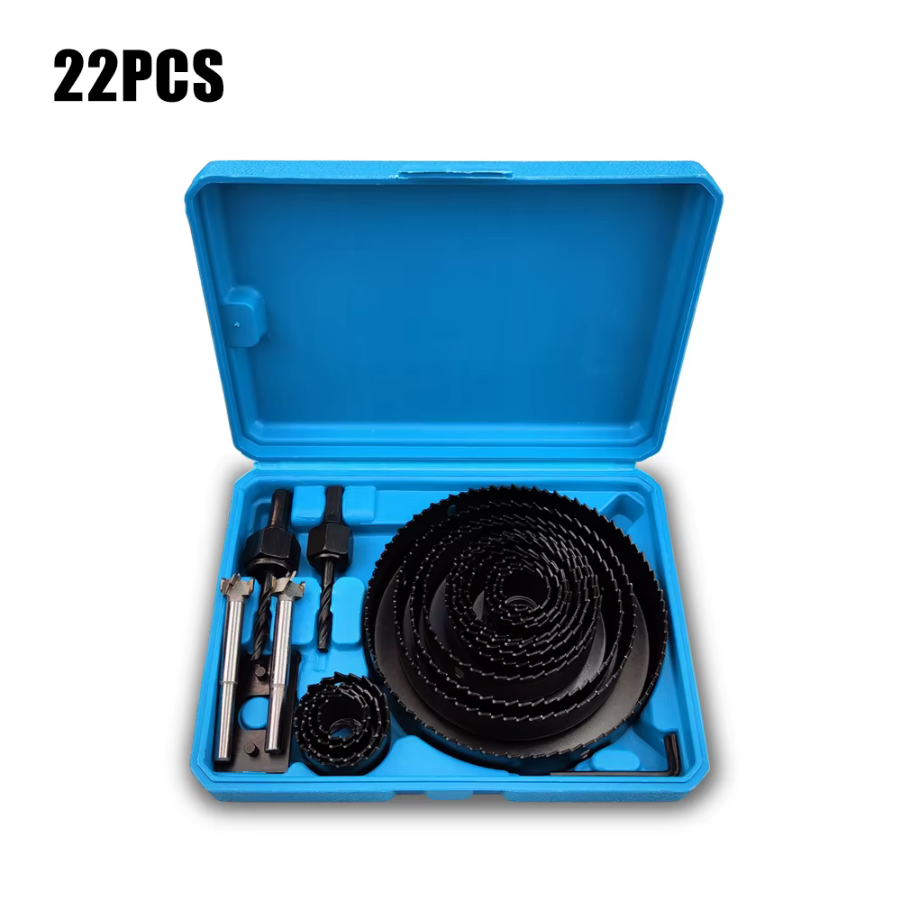 Kit de scies cloches de 19-127 mm pour le bois, le cloison sèche et le plastique, avec étui de range
