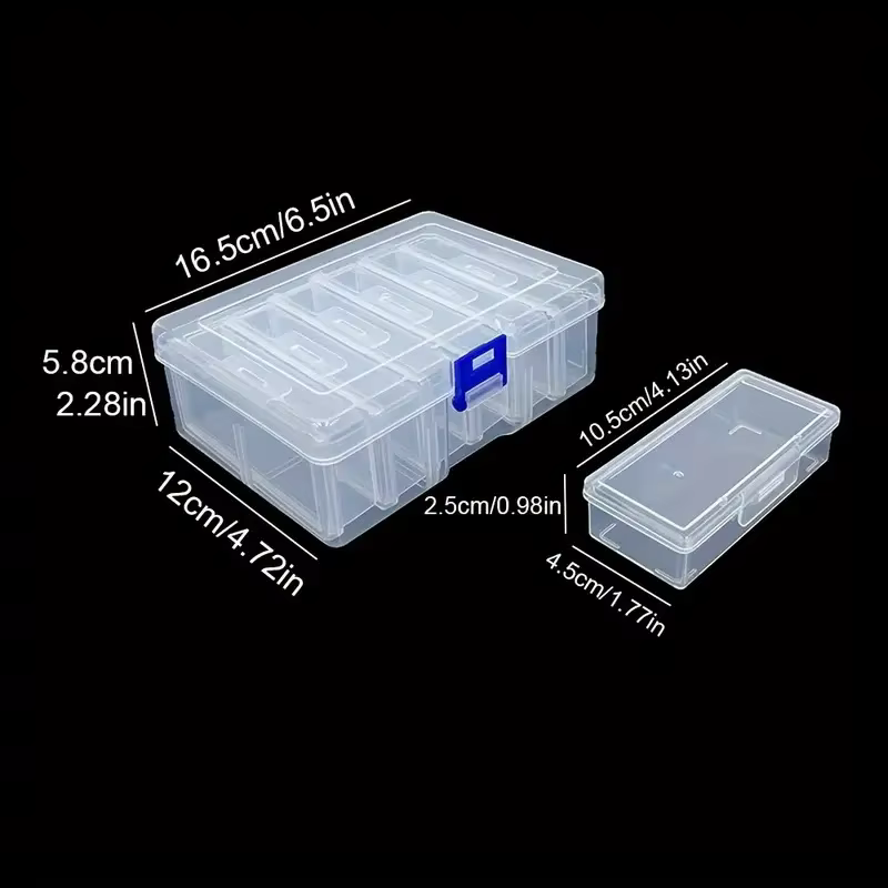 Boîtes de rangement rectangulaires réglables 6/12 compartiments, idéales pour l'artisanat, les perle
