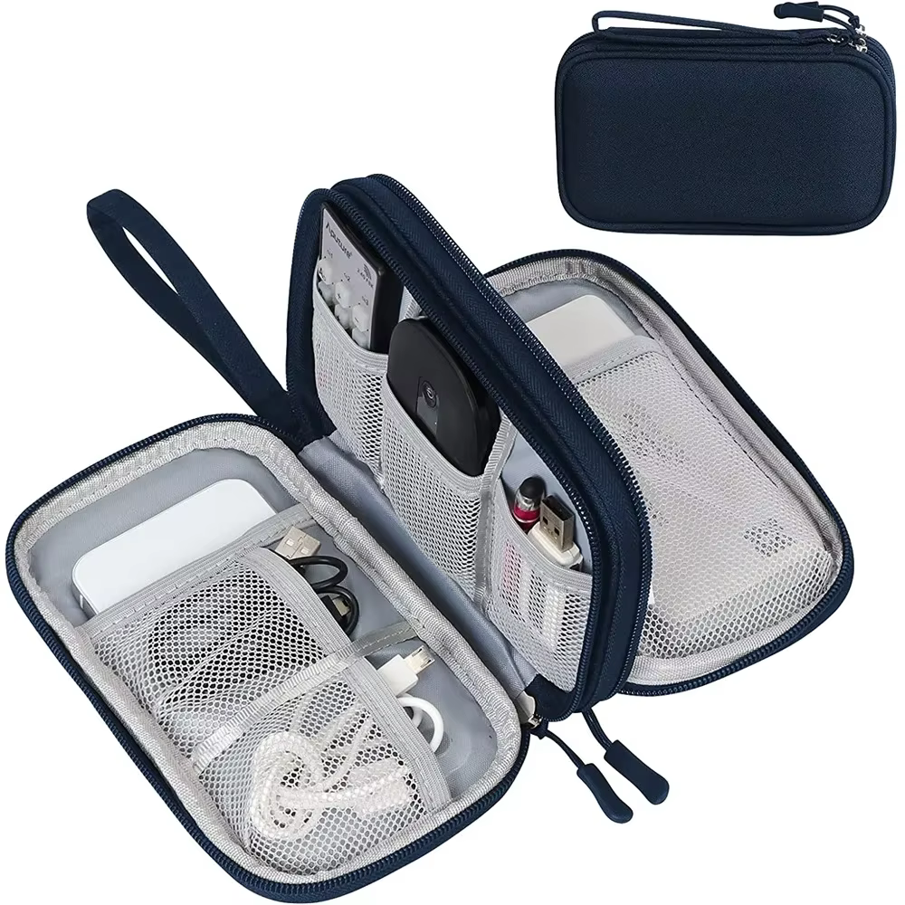 Organisateur de voyage, organisateur d'accessoires électroniques, Portable, étanche, Double couche, 