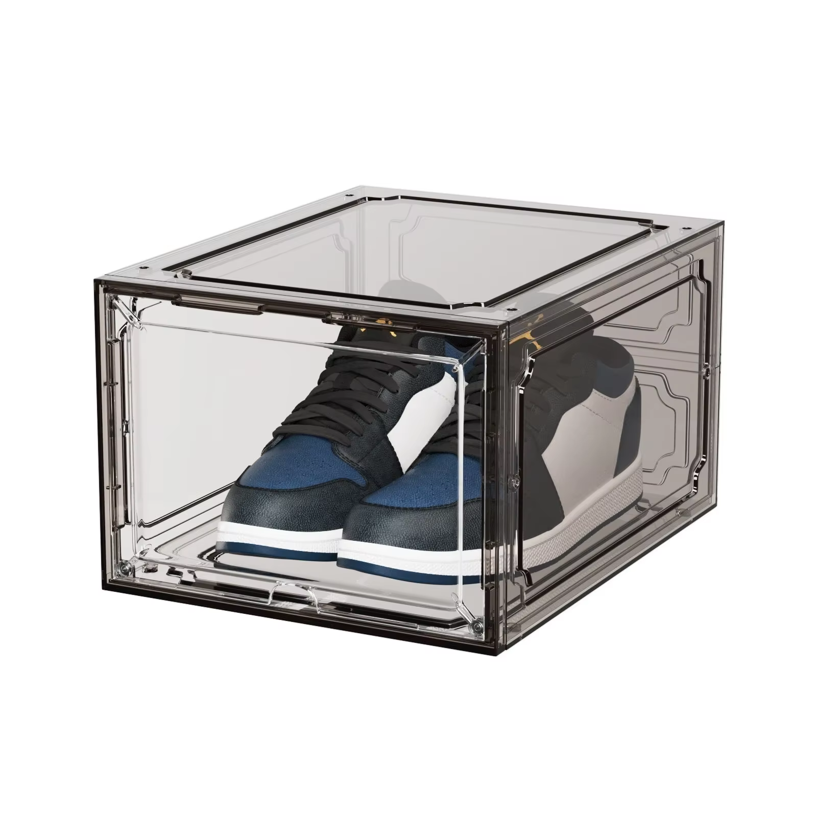 Boîtes de rangement pour chaussures en acrylique transparent, présentoir modulaire empilable avec co