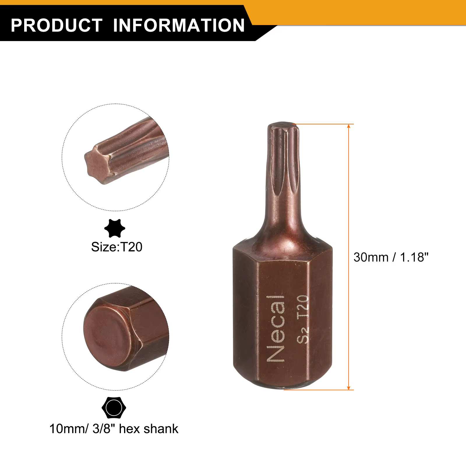 Embout de tournevis Torx tige hexagonale 30mm S2 acier sécurité inviolable tête hexagonale embouts d