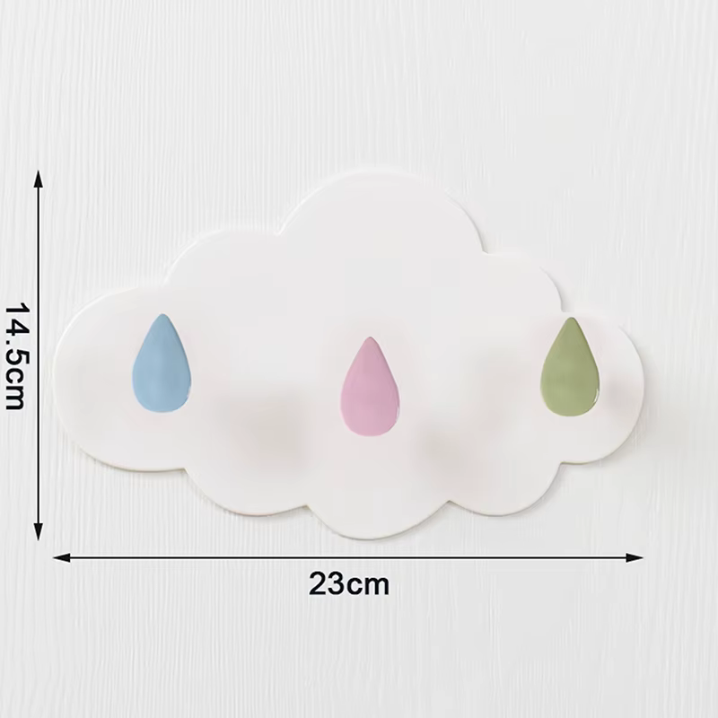 ♥ Support de rangement en forme de nuage avec crochets, crochet auto-adhésif pour chambre d'enfant s