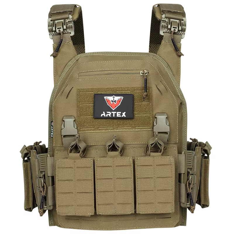 Gilet tactique porte-plaque vert Ranger avec sécurité à dégagement rapide Molle Chaleco Tactico Band