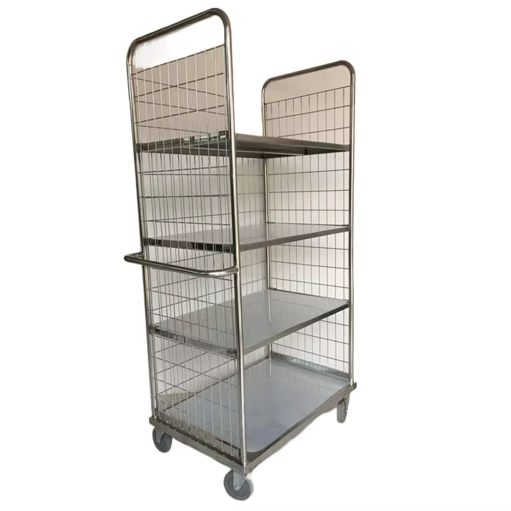 Logistique pliante personnalisée, stockage de fret, entrepôt mobile en métal, chariot à cage en acie