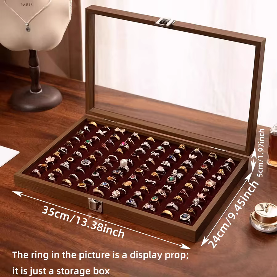 Boîte de rangement spécialisée pour bagues, plateau de présentation de bijoux exquis, boîte à bijoux
