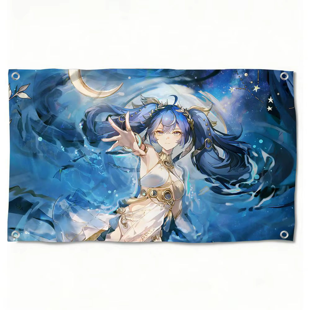 Wuthering Waves Iuno Flags – bannière artistique murale personnalisée, pour chambre à coucher, maiso
