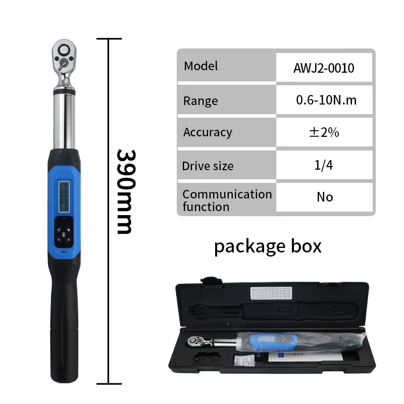 Clé dynamométrique numérique LCD 1/4'' 3/8'' réglable bidirectionnelle avec alarme sonore, outil man