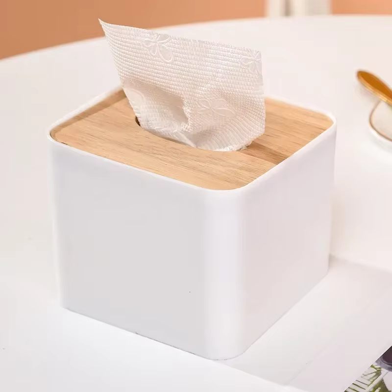 Boîte à mouchoirs en bois massif, porte-serviettes de table, étui à mouchoirs, boîte à papier, conte