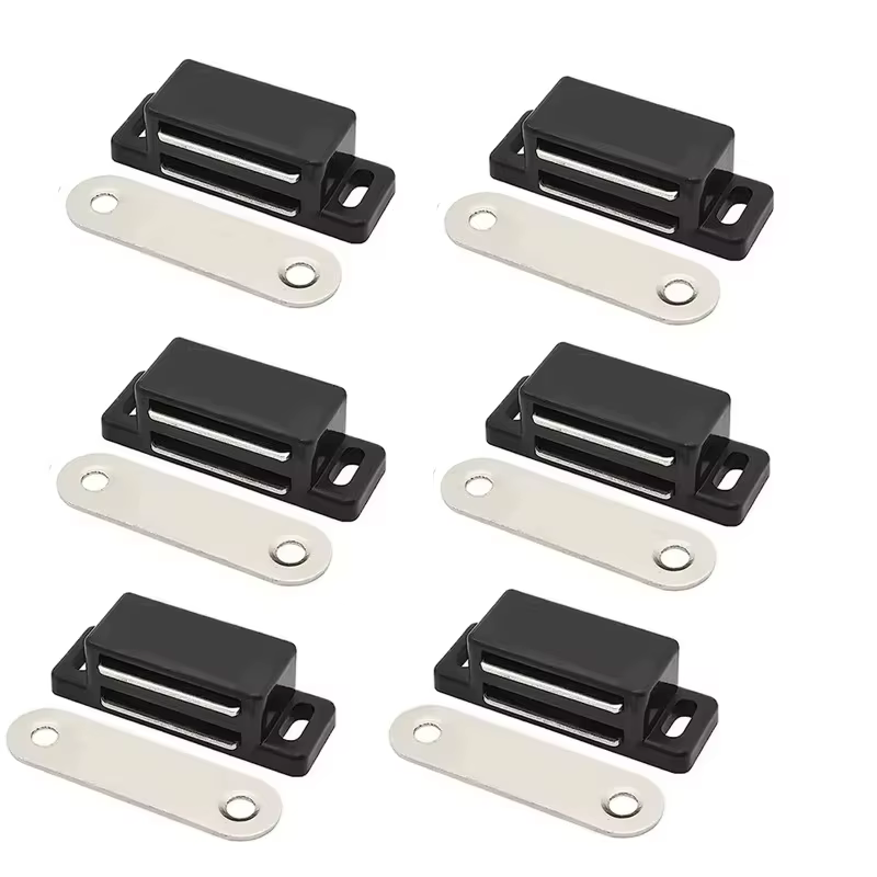 Lot de 12 fermetures magnétiques pour portes d'armoires de cuisine, en plastique blanc, aimants puis