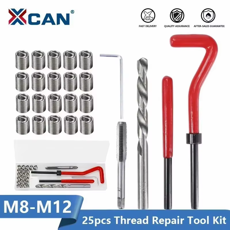 Kit de réparation de filetage XCAN M3 M4 M5 M6 M8 M10 M12 M14 Inserts de filetage de vis pour restau