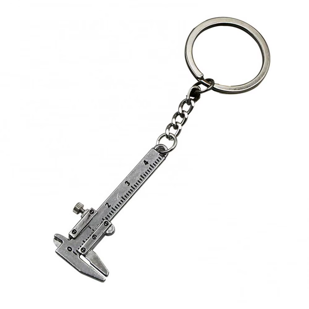 Mini porte-clés unisexe, outil de jaugeage de mesure, règle marketd'étrier, pendentif porte-clés