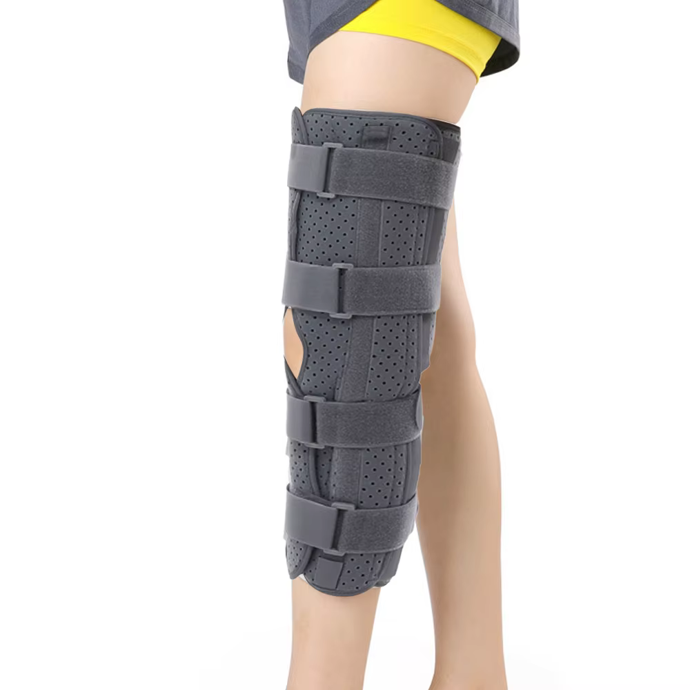 Genouillère pour soutien, 1 pièce, immobilisateur de genou réglable à 3 panneaux pour ACL, récupérat