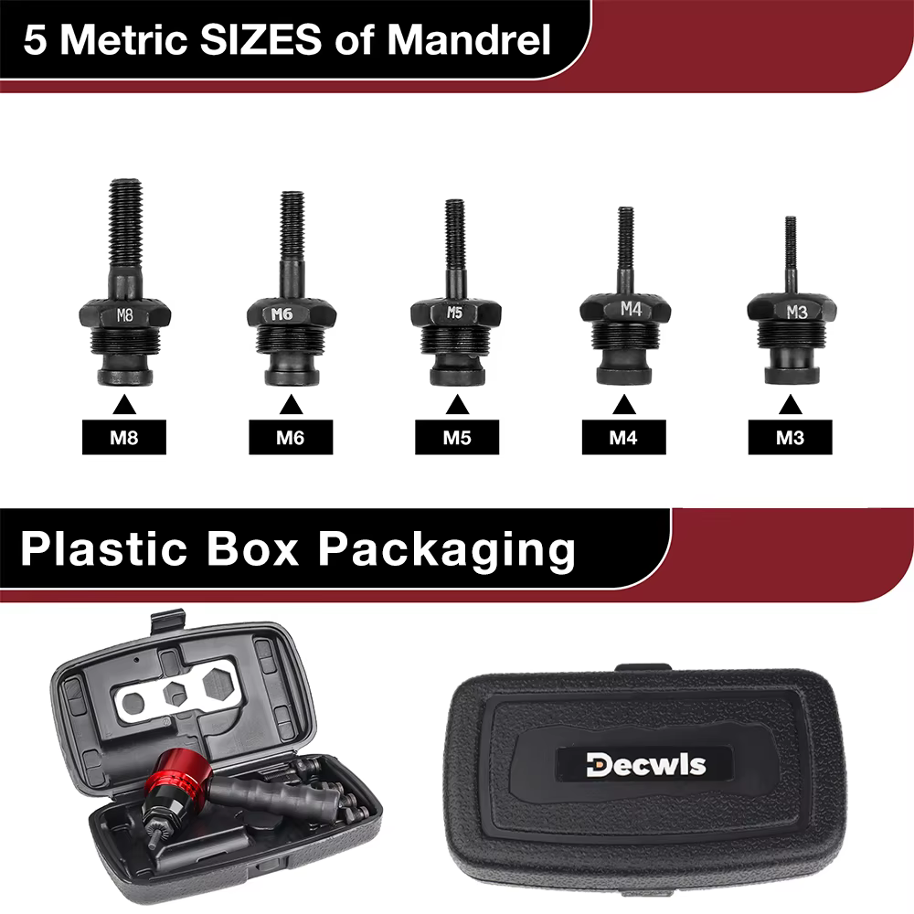 Machine à riveter les écrous M3, M4, M5, M6 et M8 pour usage domestique, adaptateur pour pistolet à