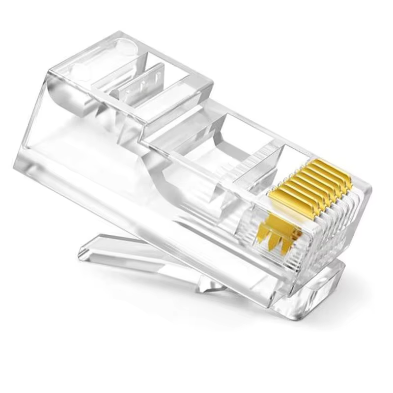 Connecteur RJ45 Cat6, 50 pièces, câble réseau à tête en cristal perforé RJ45 non blindé