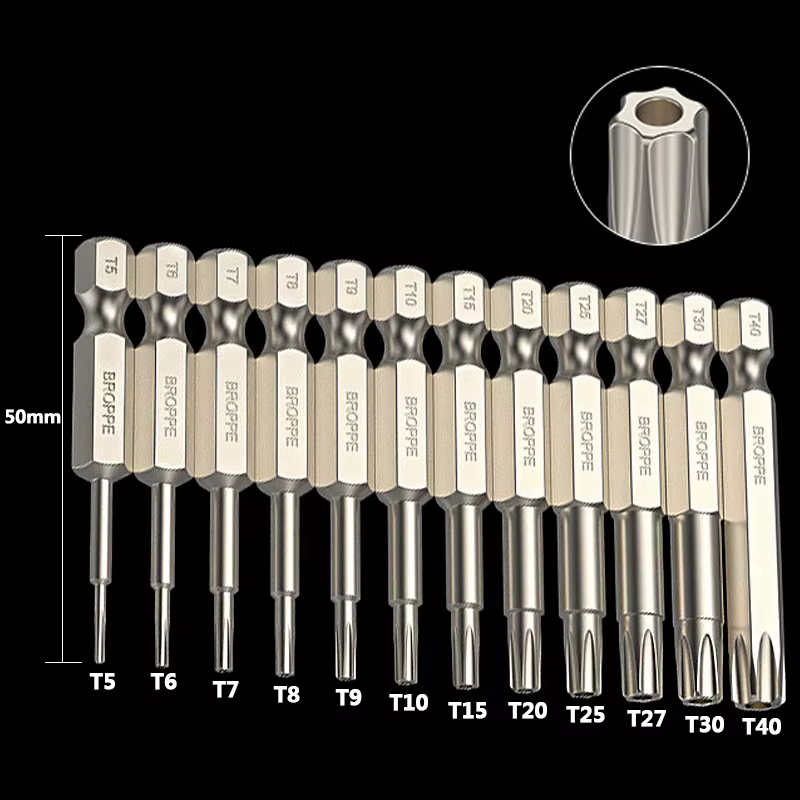 Jeu d'embouts de sécurité, tournevis inviolable, foret, embouts de tournevis magnétiques Torx à tête