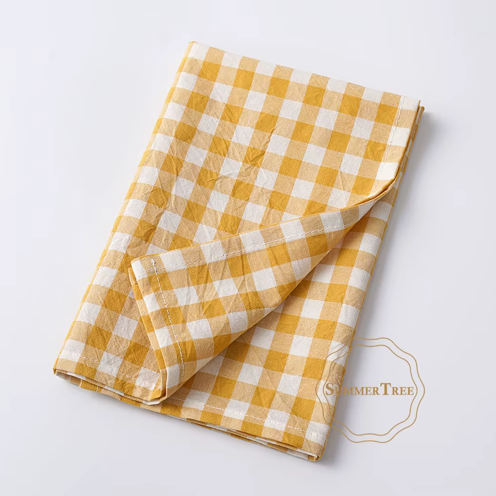Serviette de table en coton à carreaux 42x42cm, petite serviette en tissu à carreaux, rouge, noir, j
