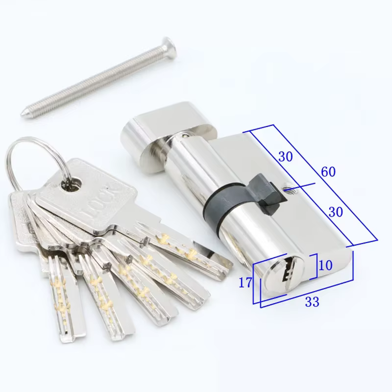 Cylindre de porte 55 60 65 70 75 80 85 90mm, cylindre de serrure de sécurité en cuivre, poignée inté