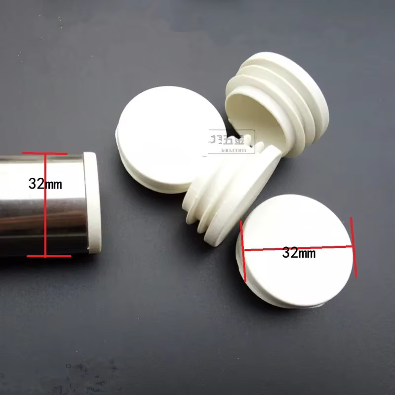 Bouchon de tuyau en plastique carré blanc, 10 pièces, capuchon rond, extrémité du tube, bouchon inté