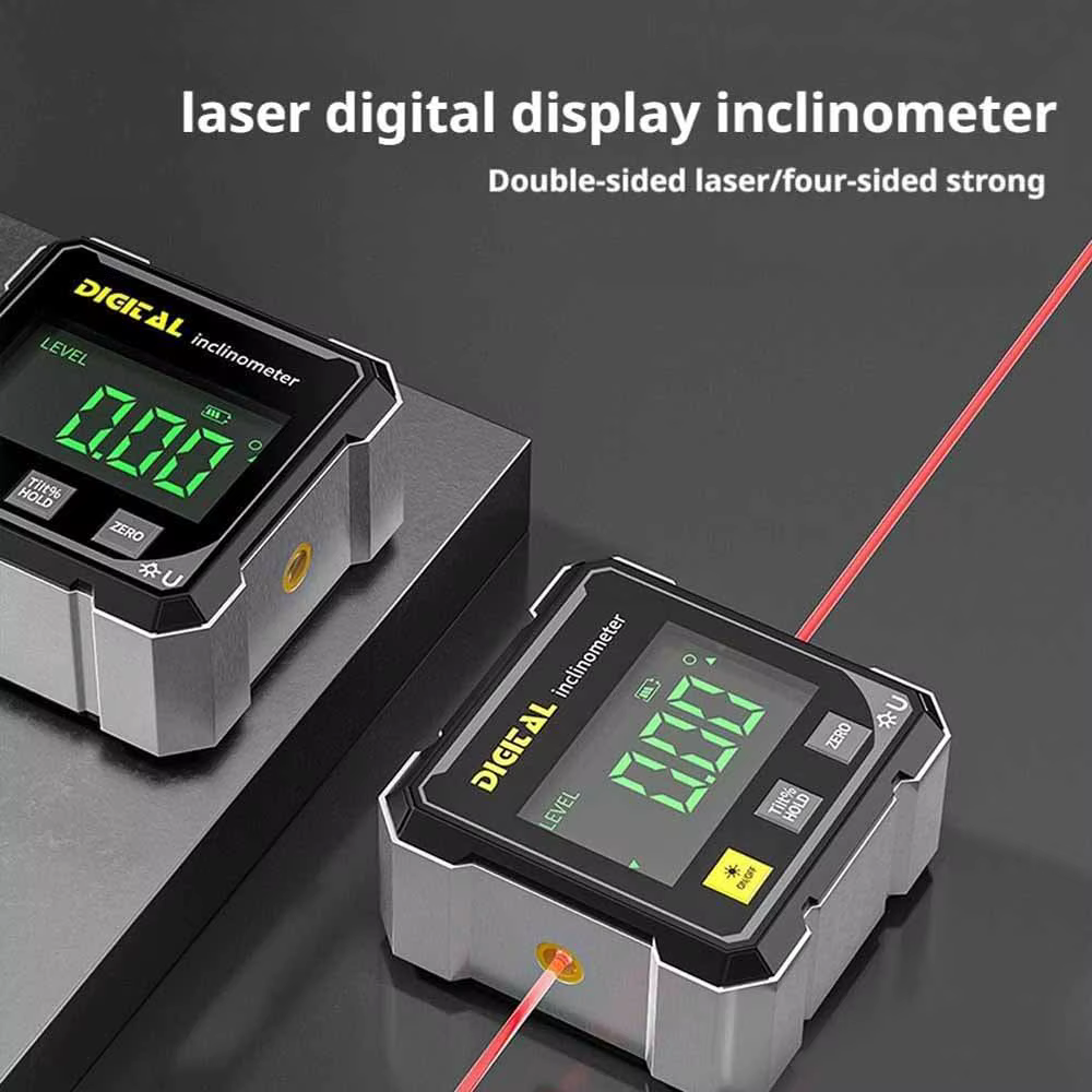 Jauge d'angle numérique magnétique à 4 côtés, avec rapporteur électronique Laser, horizontaomètre, i