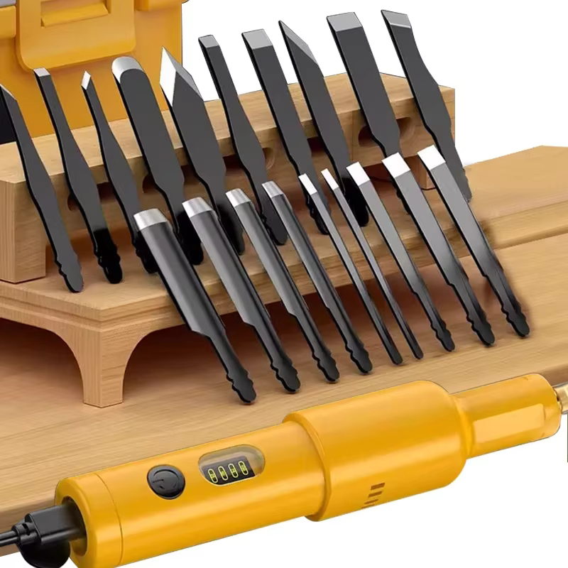 Ensemble d'outils de sculpture électrique portatif pour meubles, sculpture sur bois, ciseauxage du b