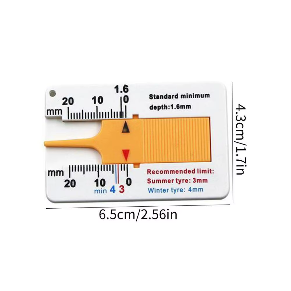 Jauge de profondeur de bande de roulement de pneu 0-20MM, étrier en plastique, règle de bande de rou