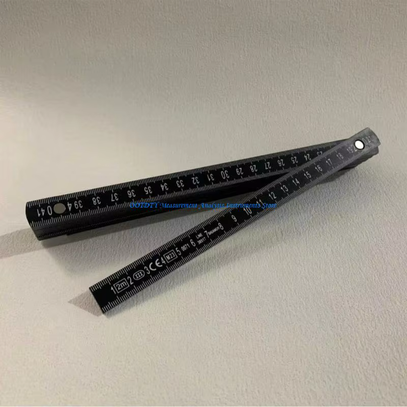 Règle mesure pliante noire compacte 367D 2 m avec échelle claire pour le bricolage l'ingénierie