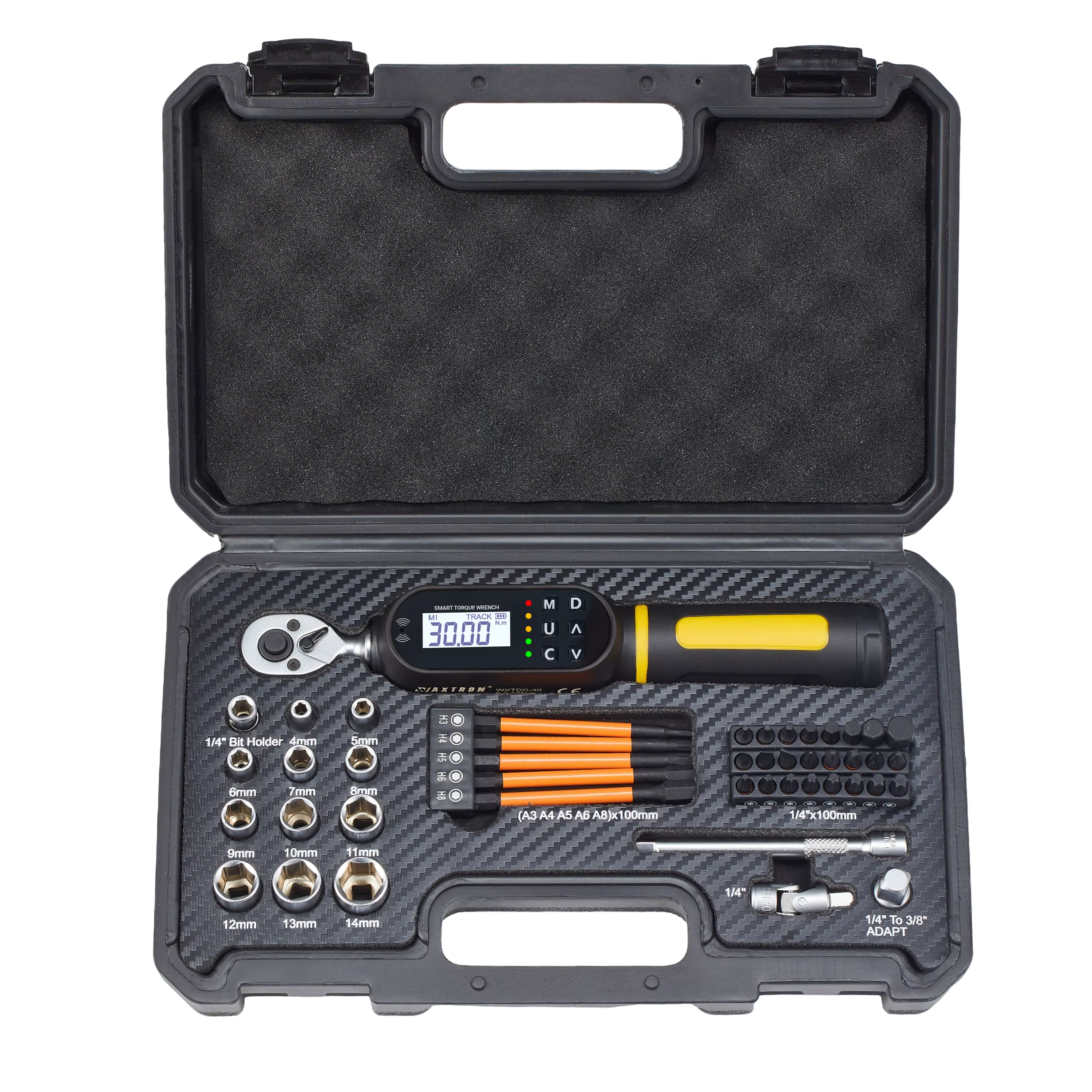 Clé dynamométrique numérique Waxtron 1/4'' 1,5-30N.m, clé dynamométrique pour vélo, précision ±2%, c