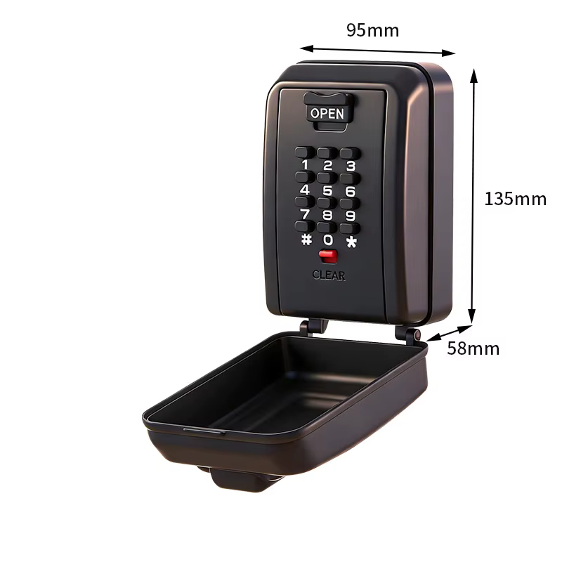 Boîte à clés personnalisable avec serrure à combinaison à 12 chiffres pour clés, avec code réinitial