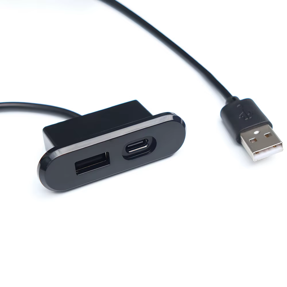 Prises encastrées sur Table 1 USB-A et 1 type-c prise de courant cachée de bureau intégrée avec rall