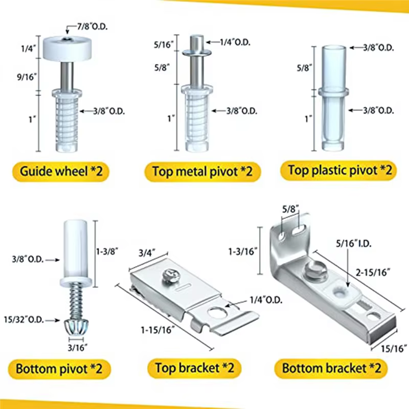 Kit de quincaillerie pour porte pliante, 2 pièces de rechange pour porte market, porte de Cisco