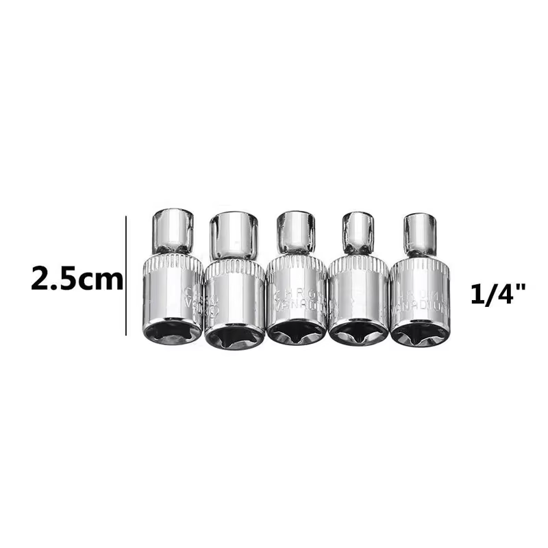 Jeu de douilles Torx E Star femelle E4-E24, écrou d'insertion à douille hexagonale externe E-Torx, 4