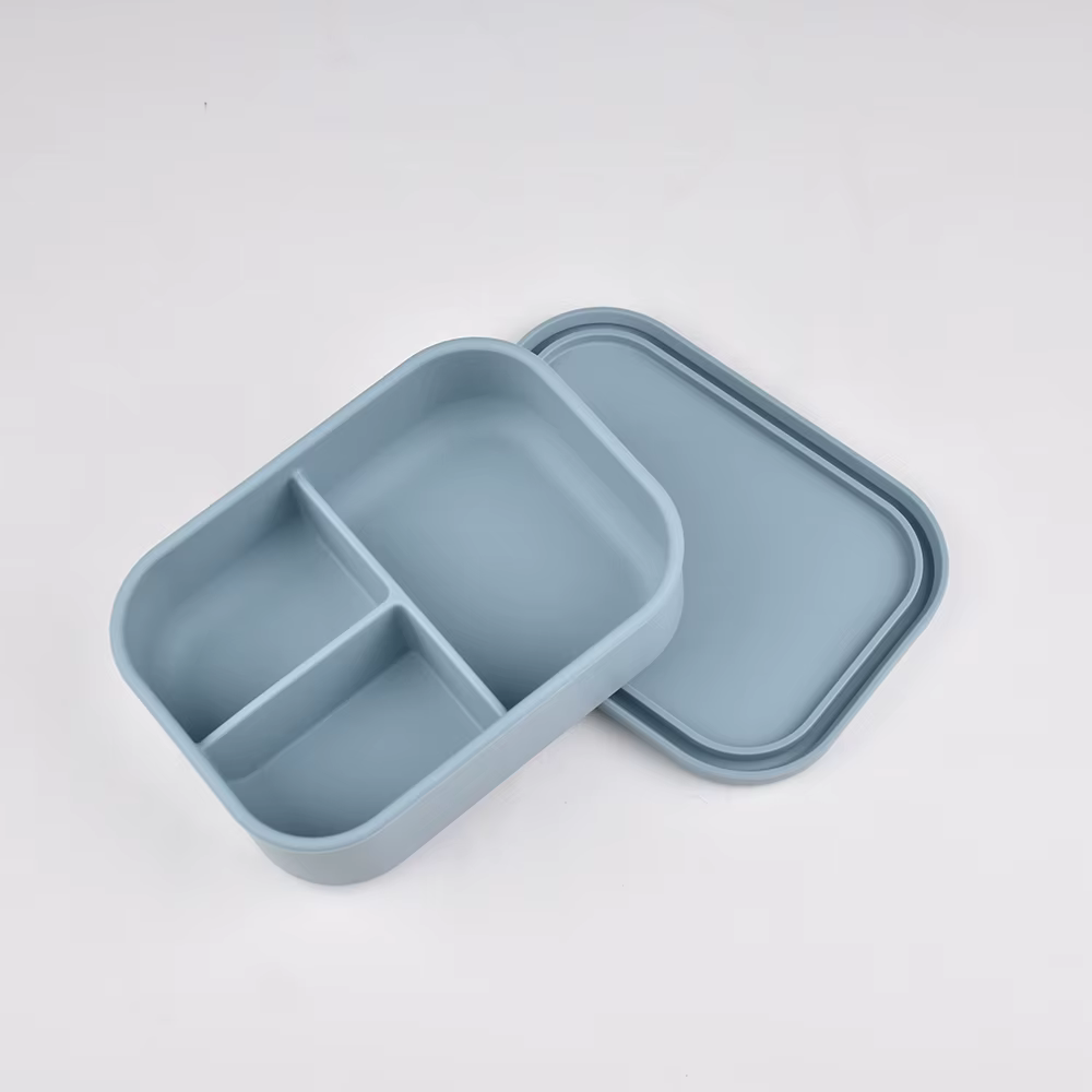 Boîte à déjeuner Bento en Silicone de qualité alimentaire à 3 compartiments, conteneurs de préparati