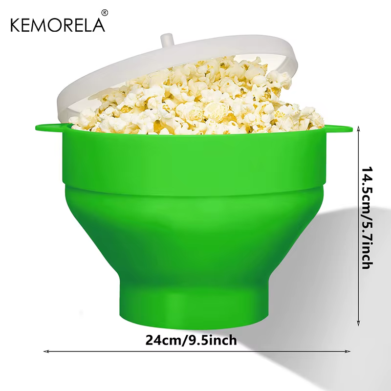 1 appareil à pop-corn pour micro-ondes - 3L grande capacité, bol en silicone pliable, sans BPA et co