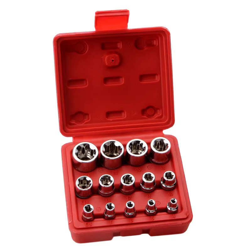 Jeu de douilles E-TORX 14 pièces - Jeu de douilles Torx femelles de qualité supérieure, douilles Tor