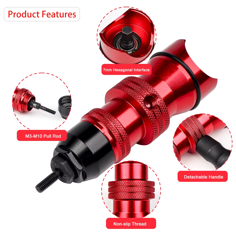 Adaptateur de pistolet à écrou à rivet électrique domestique M3 M4 M5 M6 M8 M10, outil de rivetage à