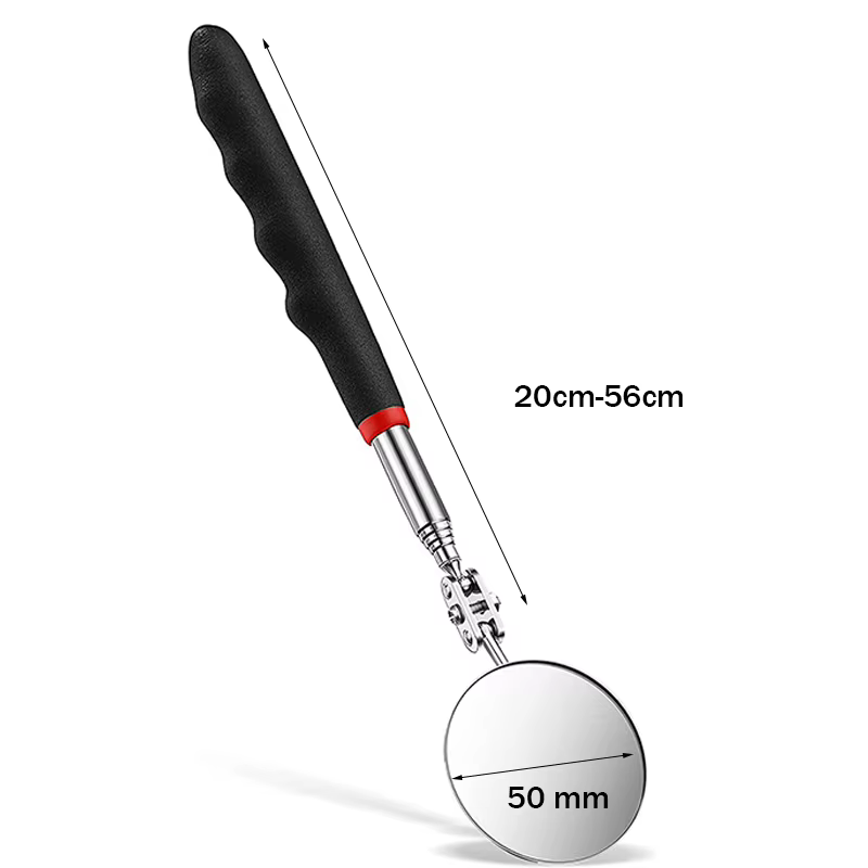 360 ° Miroir d'inspection télescopique avec lumière LED, outils de mécanicien, miroir d'inspection