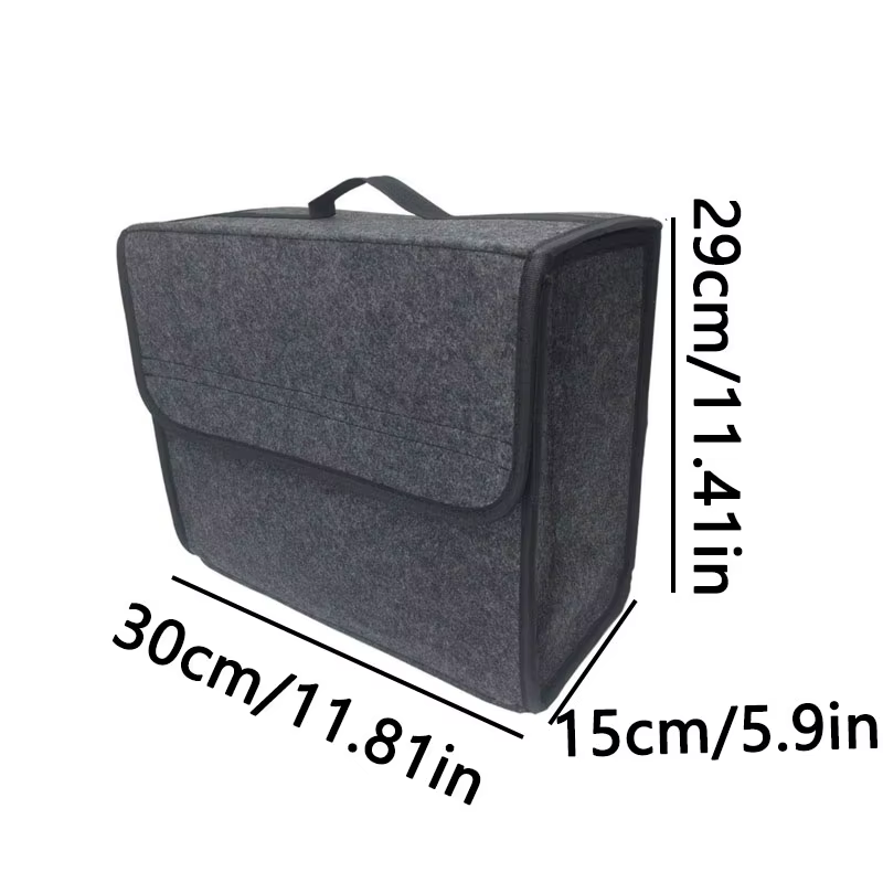 Boîte de rangement en feutre pour voiture, pour outils de rangement antidérapants gris foncé, sac de