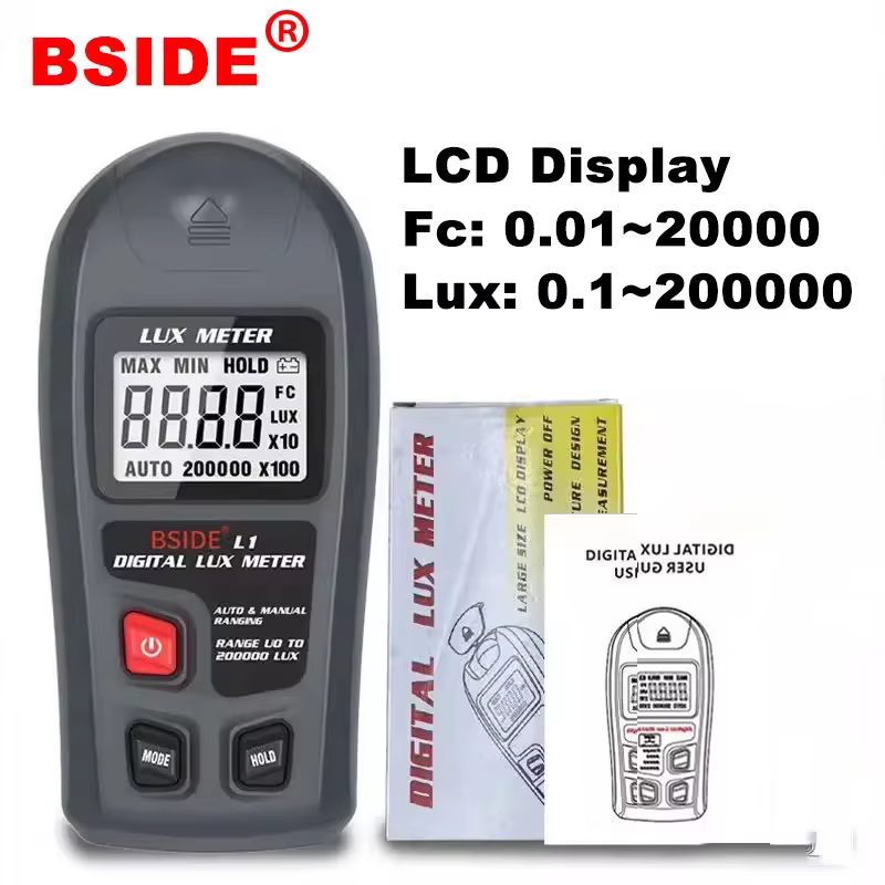 BSIDE L1 numérique Lux mètre professionnel 200000 compteur de lumière FC Lux illuminomètre photomètr