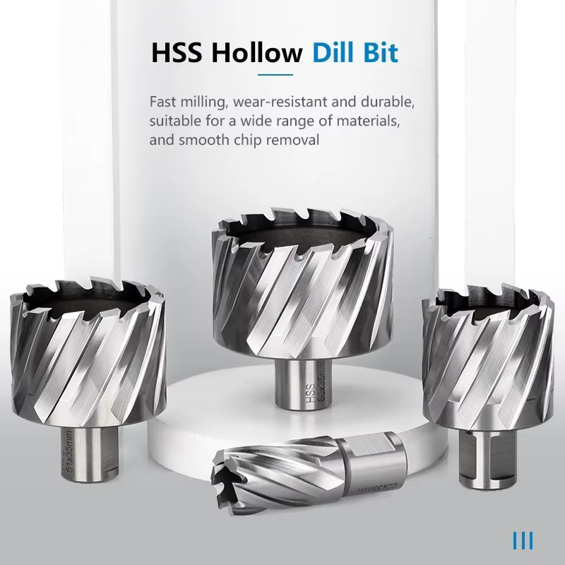 Coupe-trou HSS 6-60mm, tige Weldon, foret creux, foret à noyau HSS pour outils de perçage du métal,