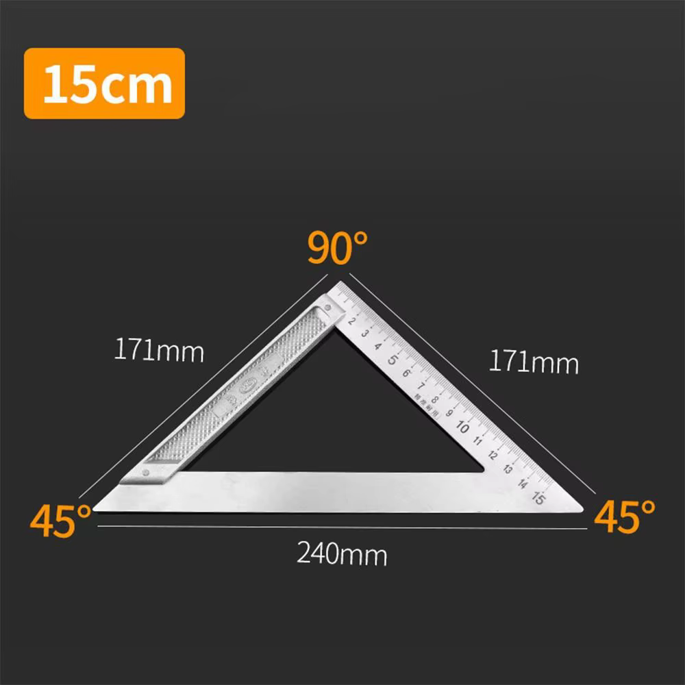 Règle d'angle double face en acier inoxydable 30/50CM, équerre triangulaire, outil de mesure, jauge