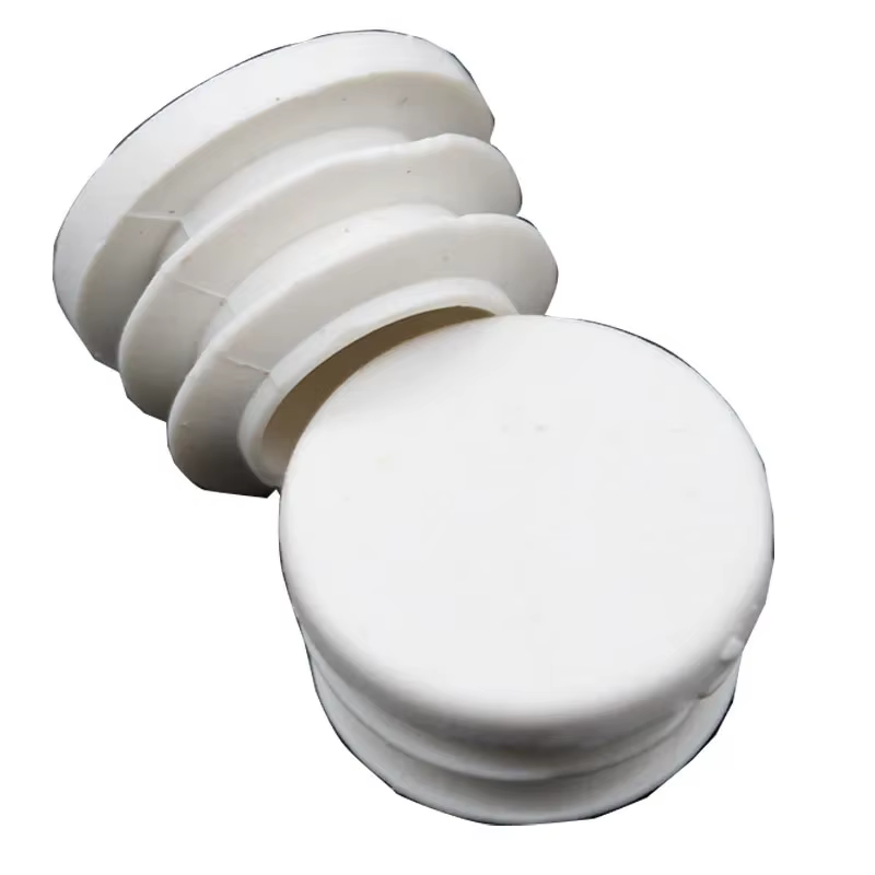 Bouchon de tuyau en plastique carré blanc, 10 pièces, capuchon rond, extrémité du tube, bouchon inté