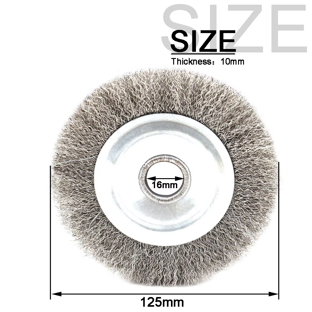 Brosses rondes en fil d'acier, 125mm, meuleuse, outils abrasifs pour l'élimination de la rouille du