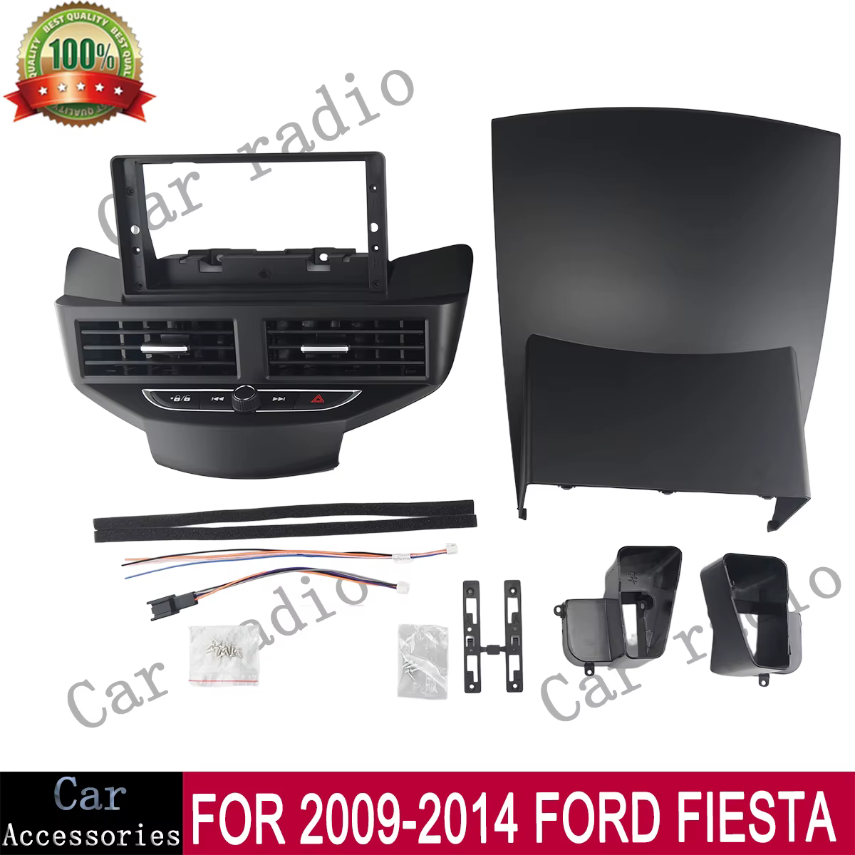 Pour FORD FIESTA (NOIR) 2009-2014 – Autoradio Android 12,3 pouces avec cadre, lecteur stéréo, unité 