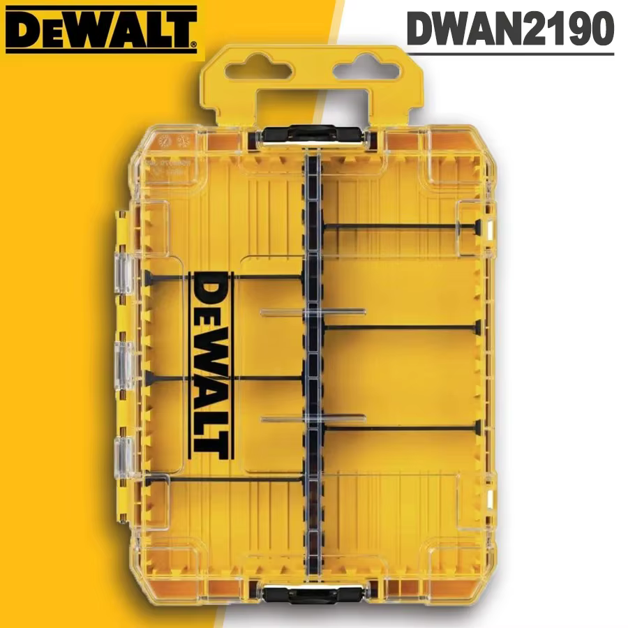 Boîte de rangement transparente DeWalt pour outils, pièces détachées, accessoires de quincaillerie, 